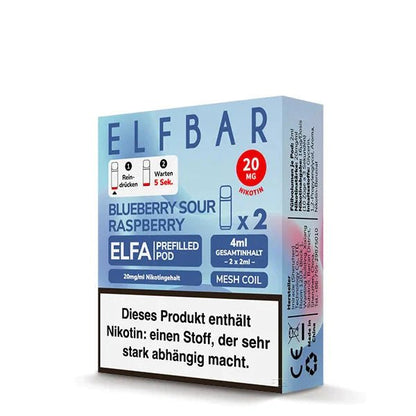 Elf Bar Elfa Pod (2er Set) - Blueberry Sour Raspberry (Blaubeere Saure-Himbeere) Einweg Pod-System - EAN 4260769638838 - von vape-dealer.de
