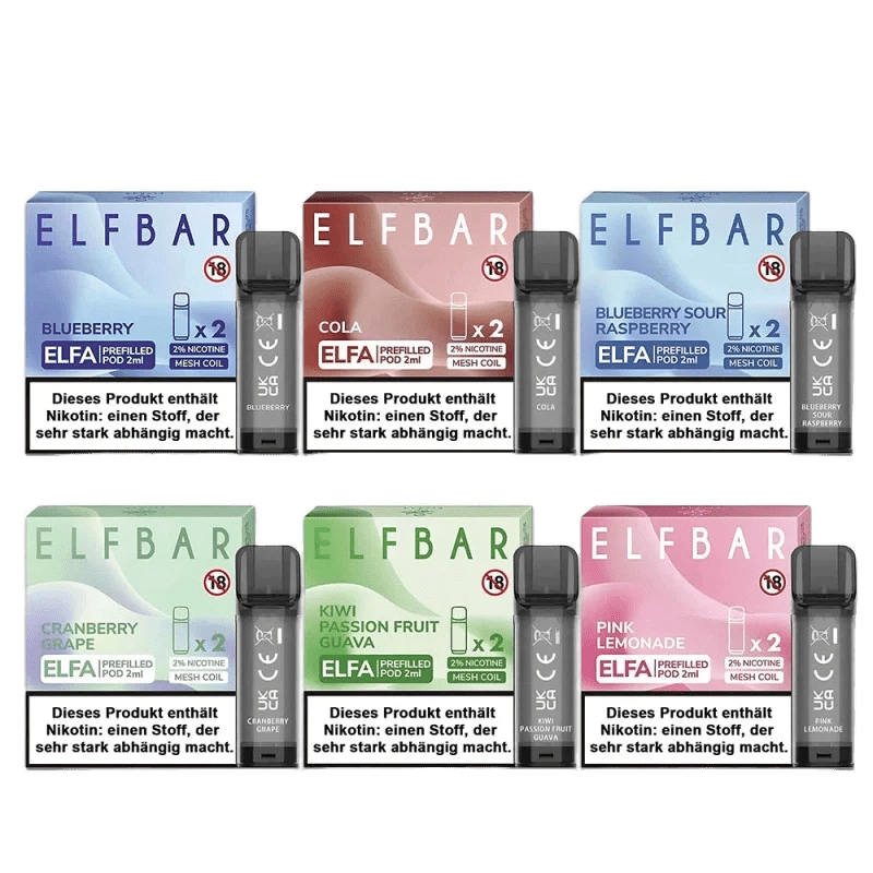 Elf Bar Elfa Pod (2er Set) - Strawberry Raspberry (Erdbeere Himbeere) Einweg Pod-System - EAN 4255606757896 - von vape-dealer.de