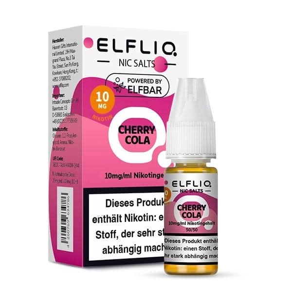 Erlebe den spritzigen Elfliq Cherry Cola Geschmack – perfekt für erfrischende Sommermomente, inspiriert von süßen Kirschen und Cola.
