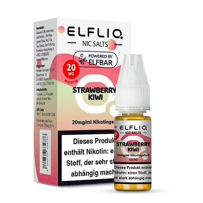 Elfliq Strawberry Kiwi E-Liquid mit 20mg Nikotin und erfrischendem Erdbeer-Kiwi-Geschmack, perfekt für deinen Obstsalat-Dampfergenuss.