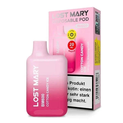 Entdecke den Lost Mary BM600 CP - Cotton Candy Ice Vape mit süßem Zuckerwatte-Geschmack und erfrischendem Mentholkick.