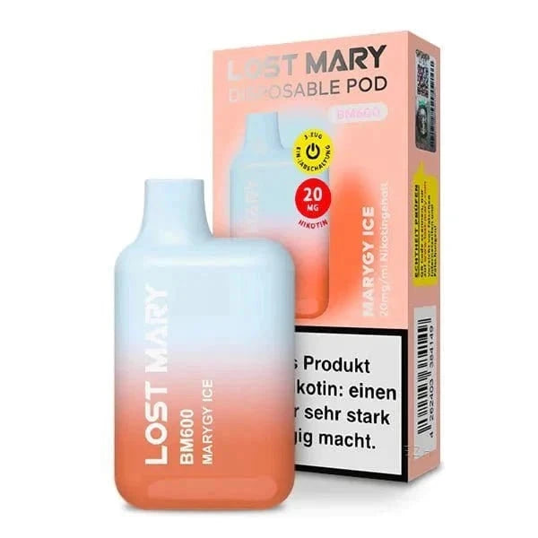 Lost Mary BM600 CP - Marygy Ice Energy-Drink Einweg-Pod mit erfrischendem Geschmack, ideal für lange Tage oder Nächte.