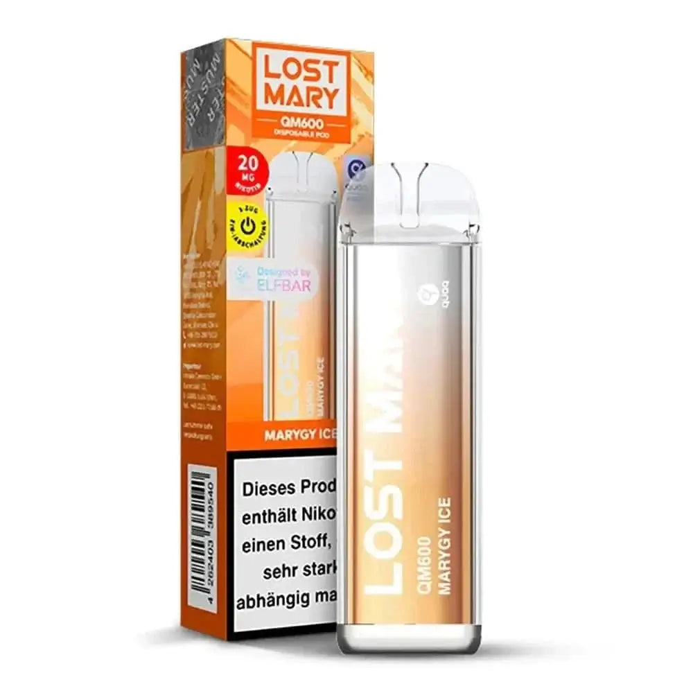 Verleihe deinem Alltag einen Kick mit der Elf Bar Lost Mary QM600 CP in Marygy Ice – frischer Geschmack, wie ein eisgekühlter Energydrink.