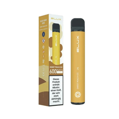 Alt Tag: Elux Bar 600 Sweet Peach Ice Einweg E-Zigarette mit süßem Pfirsich-Menthol Geschmack für erfrischenden Genuss