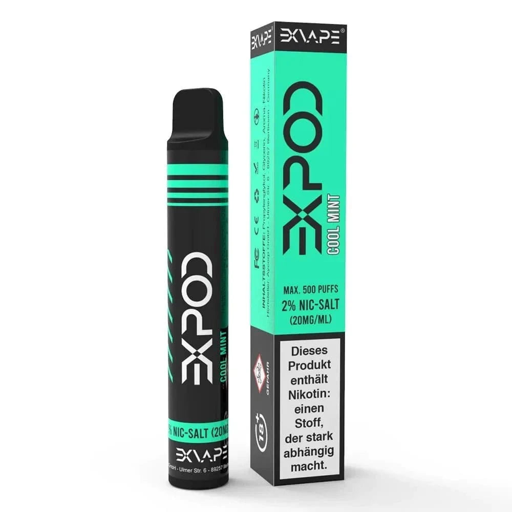 eXpod Cool Mint Einweg-Vape mit nic-salt für frischen Menthol-Genuss, ideal für unterwegs und klare Atemzüge