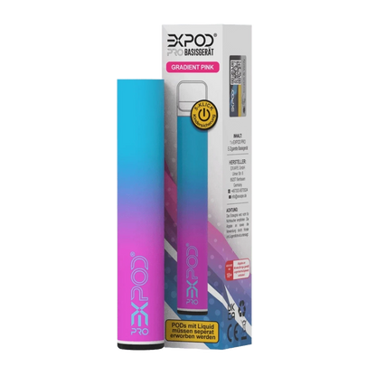 eXpod Pro Basisgerät in Gradient Pink, ein Hingucker von Blau zu Pink, ideal für trendige Dampfer mit Stilbewusstsein.