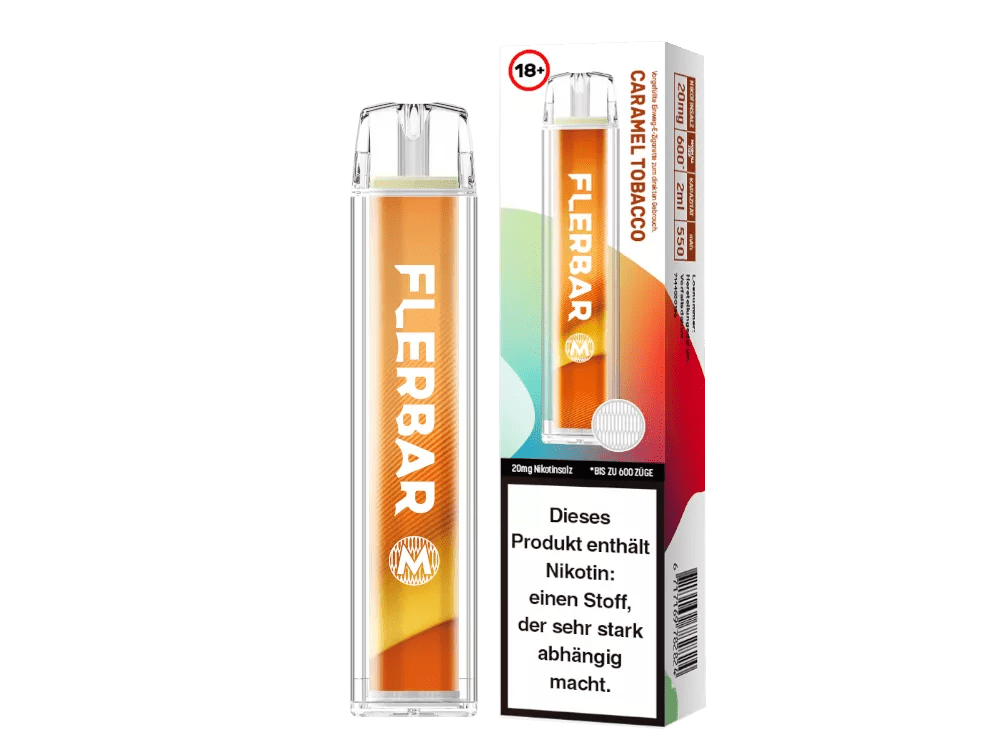 Flerbar Flerbar M - Caramel Tobacco (Karamell Tabak) Einweg-Vape - EAN 6337104361138 - von vape-dealer.de