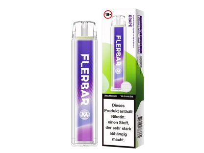 Flerbar M Grape Vape mit intensivem Traubengeschmack, ideal für Genußmomente voller natürlicher Fruchtigkeit. Jetzt entdecken!
