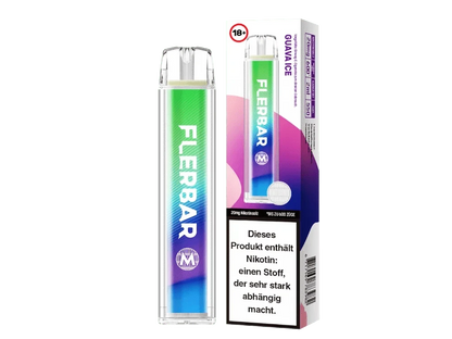 Erlebe die erfrischende Kombination von Flerbar M - Guava Ice, tropische Guave und kühles Menthol, entspannend und frisch.
