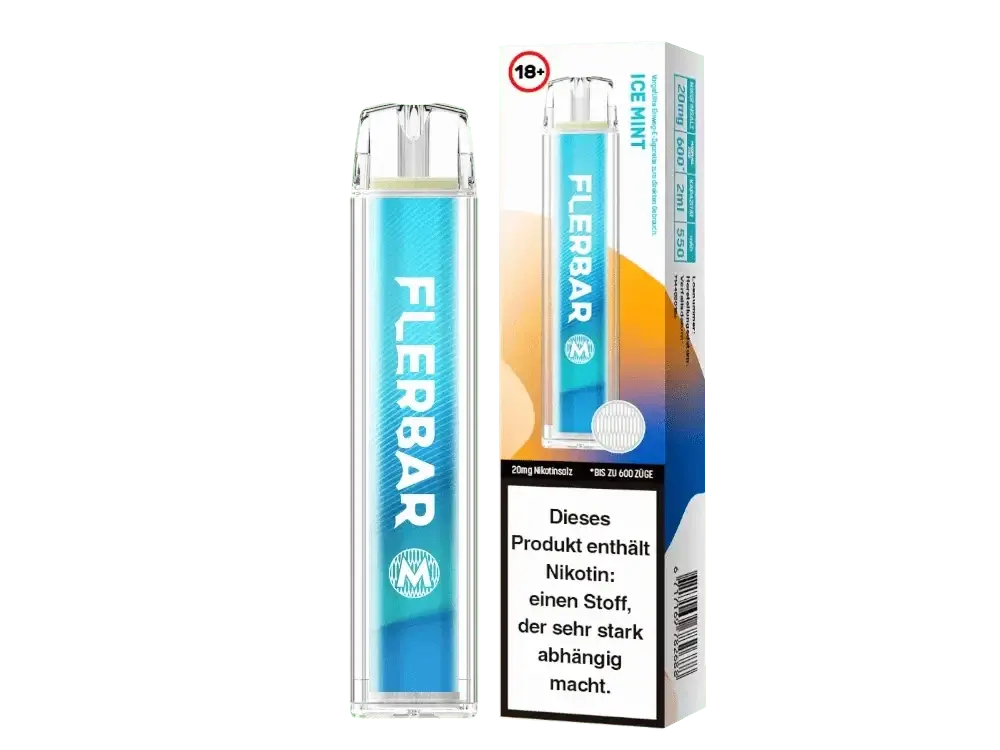 Flerbar M - Ice Mint E-Zigarette für erfrischend kühles Dampferlebnis, ideal für deine erfrischende Auszeit. Enthält Nikotin.