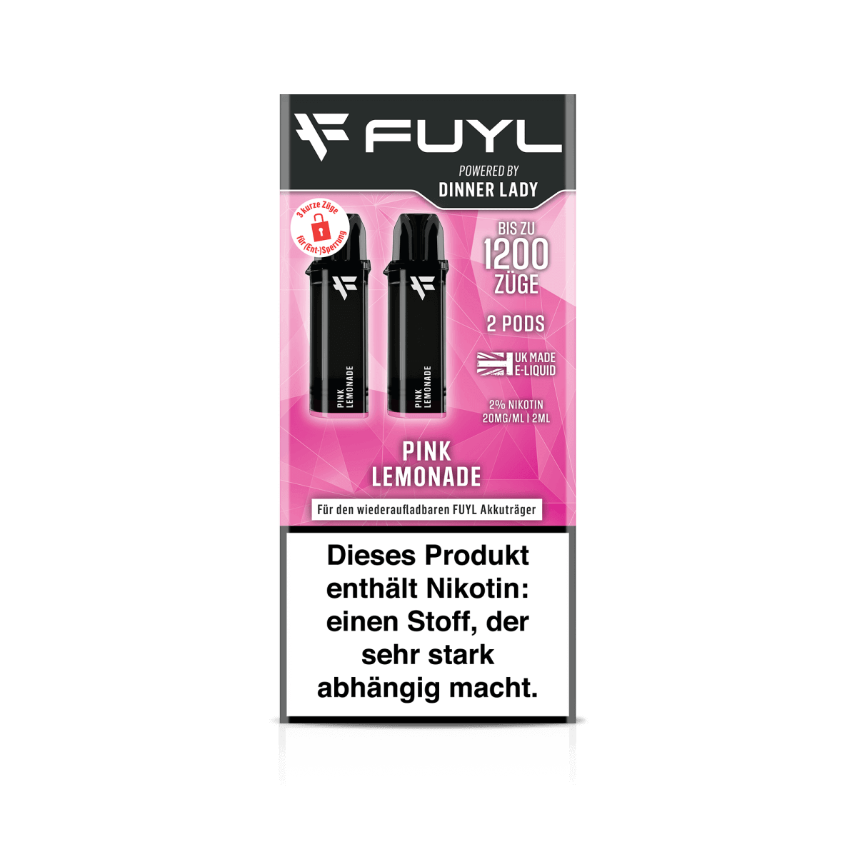 Zwei Fuyl Pods Pink Lemonade mit fruchtigem Rote-Beeren-Limonaden-Geschmack warten darauf, deinen Alltag zu erfrischen.