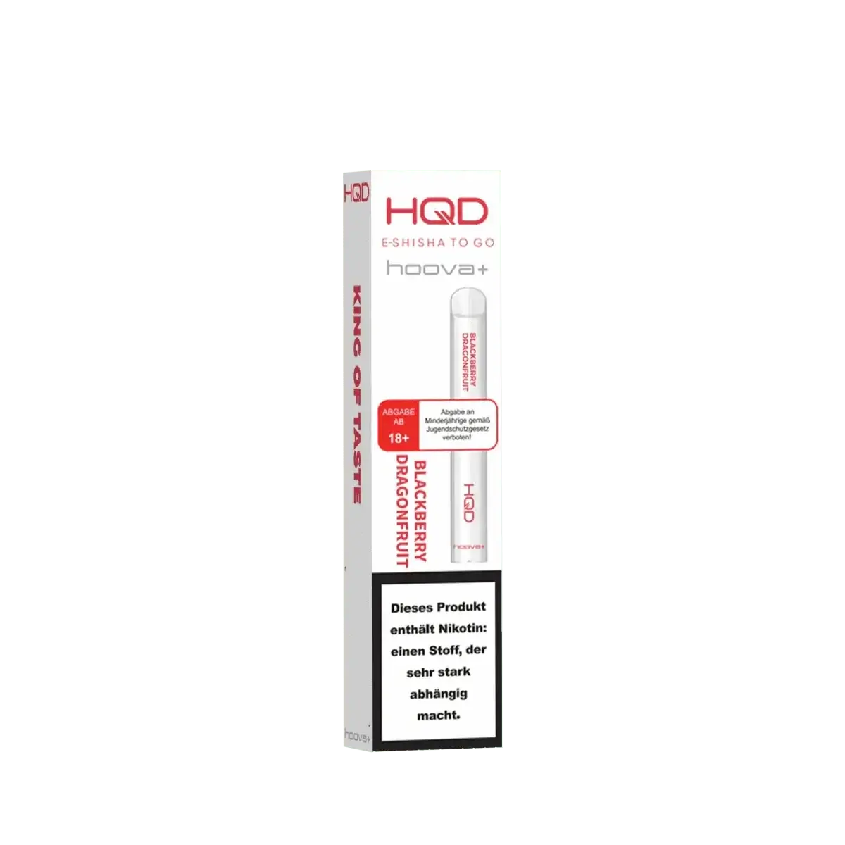 HQD Hoova Plus - Brombeere Drachenfrucht E-Shisha, entdecke die exotische Geschmacksreise in jeder Puff-Stick Verpackung.
