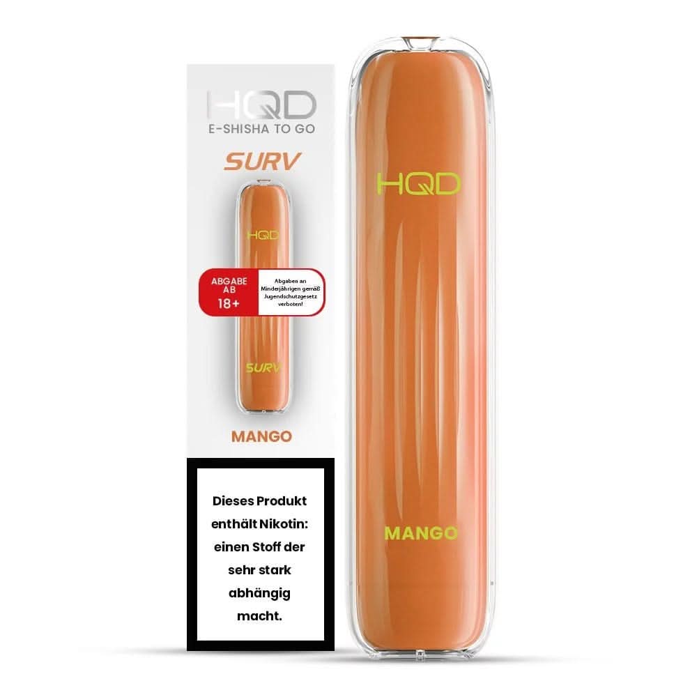 HQD Surv Mango E-Zigarette mit tropischem Fruchtgeschmack für den perfekten exotischen Genuss.