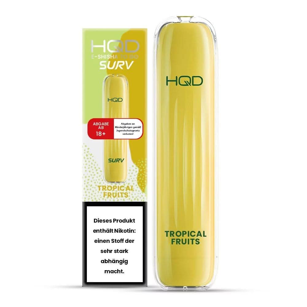 Alt Tag: Tauche mit HQD Surv Tropische Früchte in ein exotisches Geschmackserlebnis ein, ideal für abenteuerlustige Genießer.