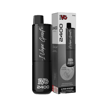 Entdecke das IVG 2400 Basisgerät in elegantem Grau – dein stylischer Begleiter für professionelle und moderne Vaping-Abenteuer.