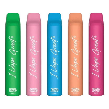 IVG Plus Vape Pens in fünf bunten Farben, ideal für deinen fruchtigen Sommergenuss. Entdecke die Vielfalt der Geschmacksrichtungen.