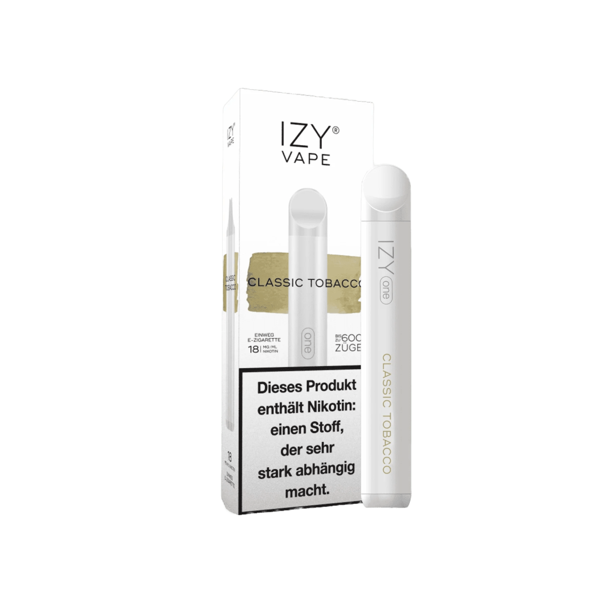 Erlebe mit Izy One Classic Tobacco den echten Tabakgeschmack – perfekt für gemütliche Dampfmomente.