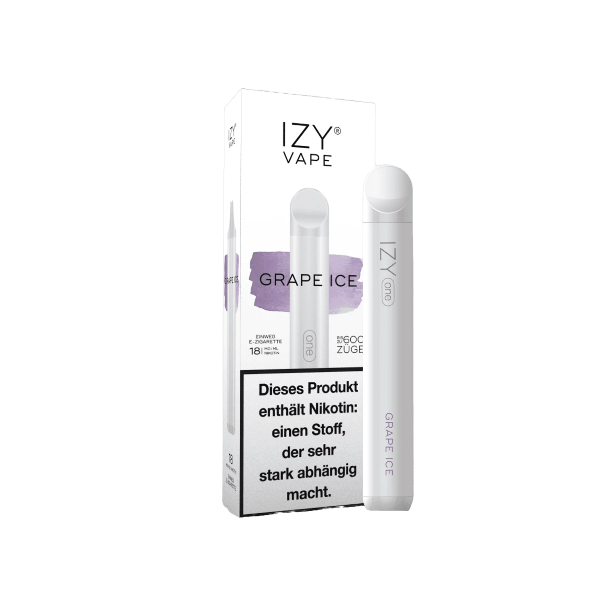 Izy Vape Izy One - Grape Ice (Traube Menthol) 1.8% Einweg-Vape - EAN 3858893401490 - von vape-dealer.de