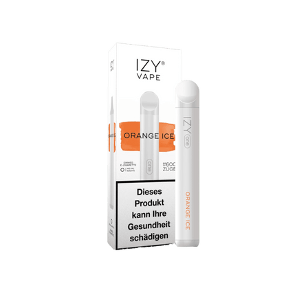 Izy One Orange Ice Vape Pen mit erfrischendem Orangen-Menthol-Geschmack. Perfekt für fruchtige Erfrischung an heißen Tagen.