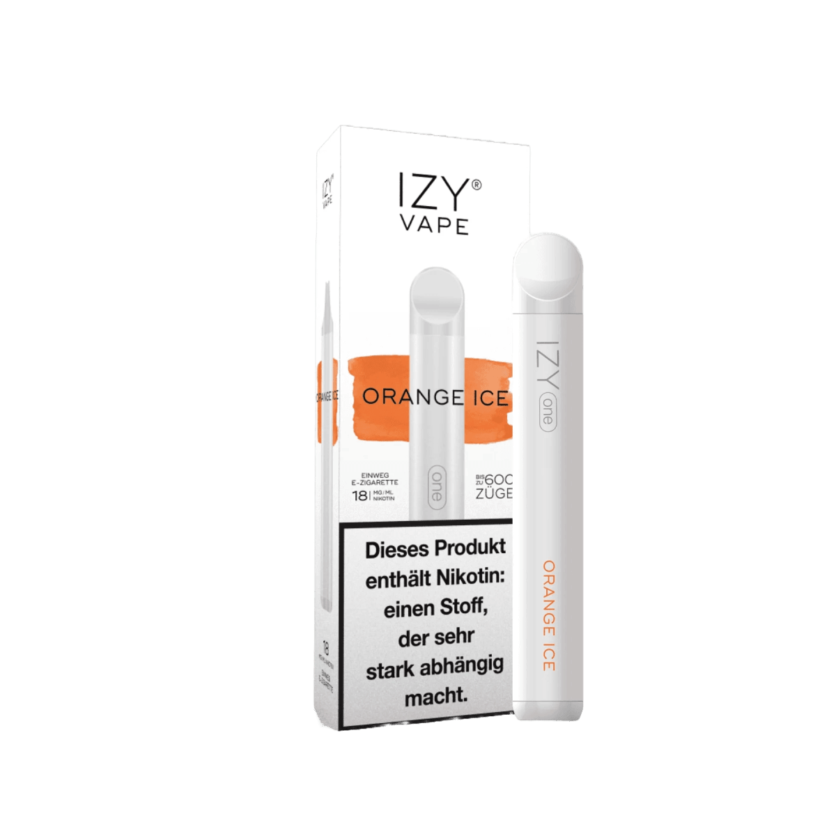 Izy One Orange Ice Vape - Erfrische deinen Tag mit Menthol und sonnengereiften Orangen. Perfekt für warme Tage und laue Nächte.