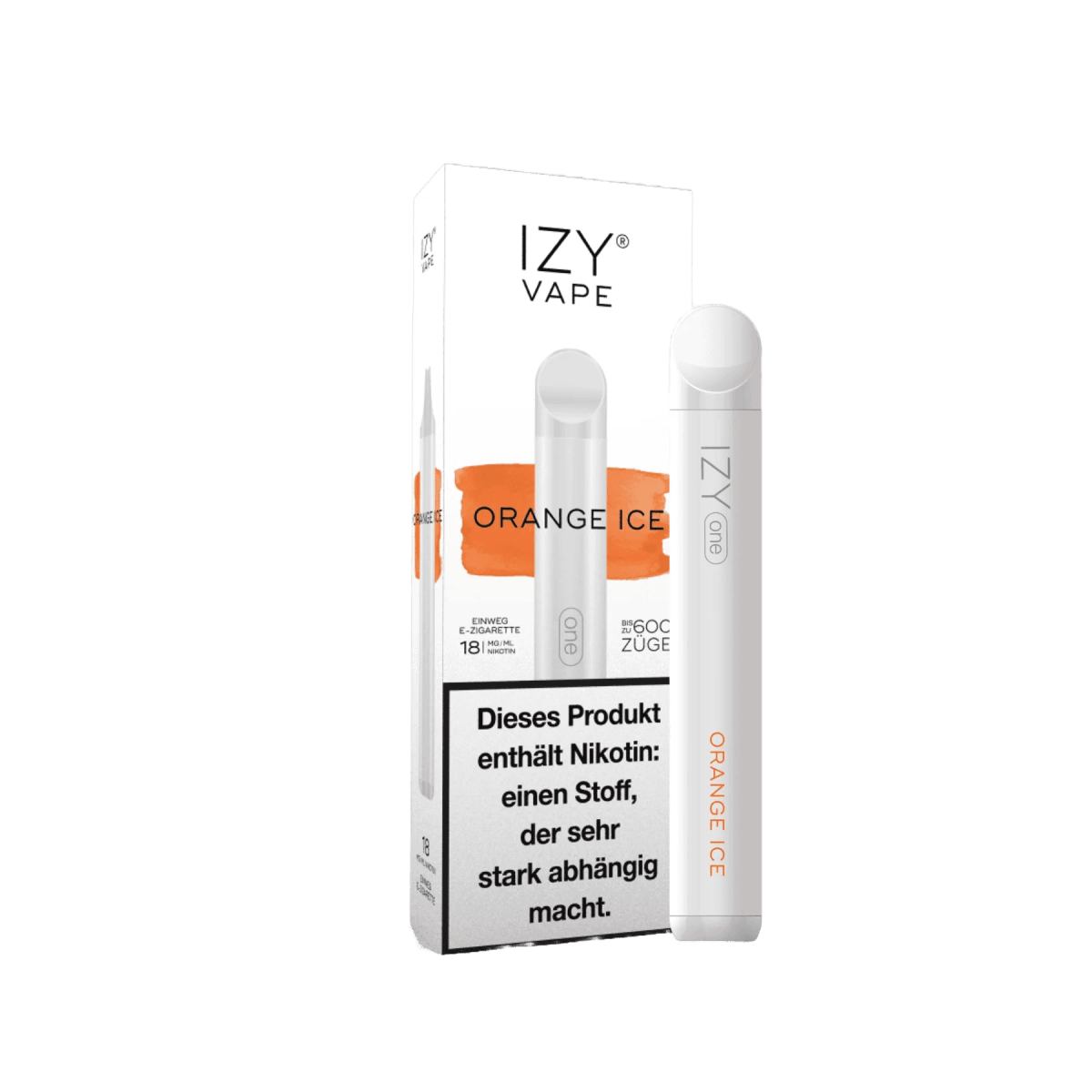 Izy Vape Izy One - Orange Ice (Orange Menthol) 1.8% Einweg-Vape - EAN 3858893403333 - von vape-dealer.de