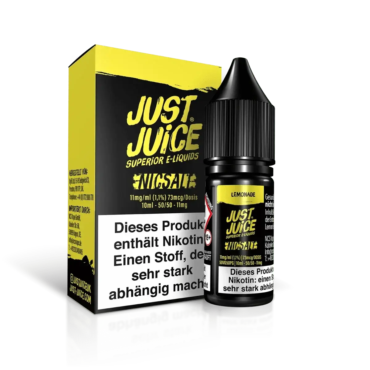 Venturo Just Juice Limonade E-Liquid mit erfrischendem Zitronengeschmack und Nikotinsalz, perfekt für deine E-Zigarette.