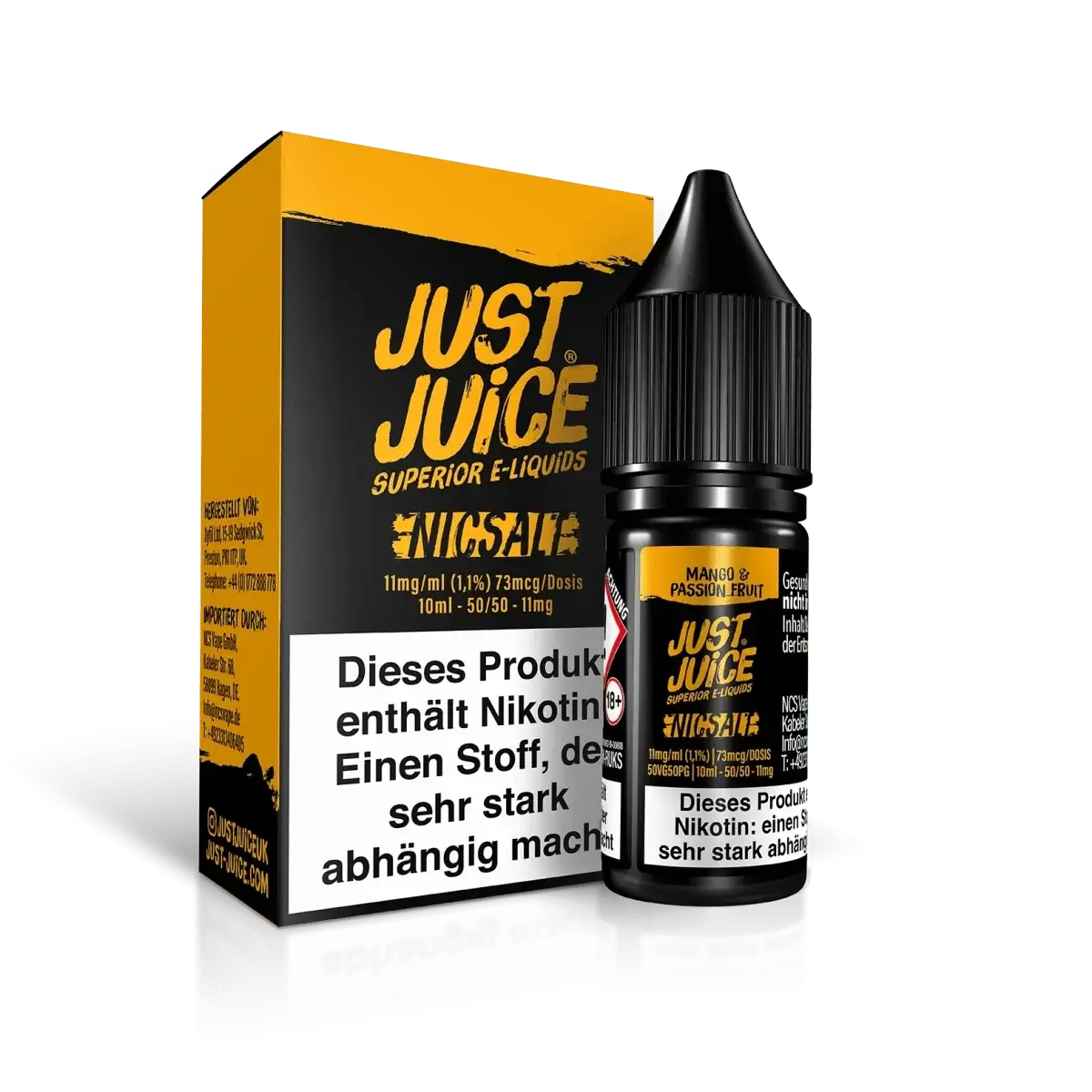 Venturo Just Juice - Mango Passion Fruit (Mango Passionsfrucht) 1.1% Nikotinsalz Liquid - EAN 4262394728977 - von vape-dealer.de