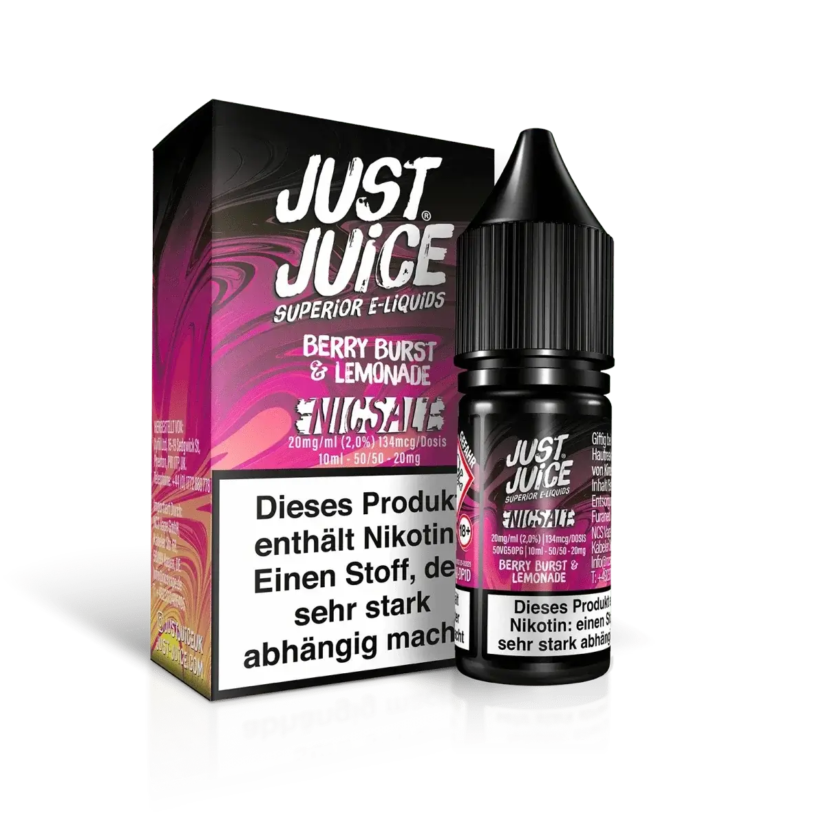 Entdecke den erfrischenden Genuss von Just Juice Berry Burst & Lemonade, perfekt für süß-säuerliche Dampfwolken.