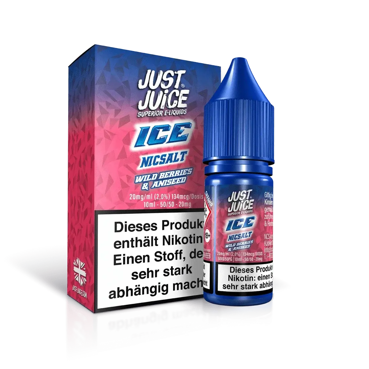 Entdecke den geheimnisvollen Geschmack von Venturo Just Juice Ice mit Wildbeeren und Anislikör, gekühlt durch Menthol.