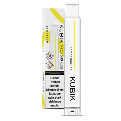 Kubik Lemon Lime Ice Vape Pen mit erfrischendem Zitronen-Menthol-Geschmack, ideal für eine belebende Vaping-Erfahrung.