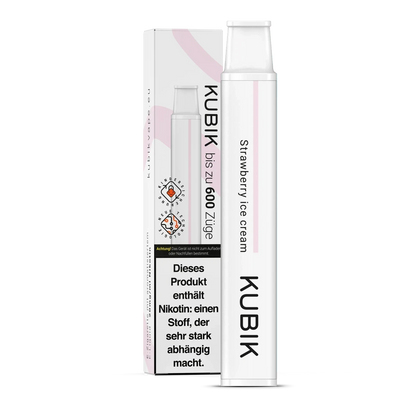 Kubik Strawberry Ice Cream Einweg E-Zigarette, süßes Erdbeereis-Aroma für dein genussvolles Vaping-Erlebnis.