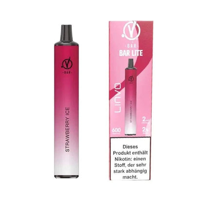 Linvo Bar Lite Strawberry Ice Einweg E-Zigarette in aufregender roter Verpackung, ideal für den Einstieg ins Dampfen