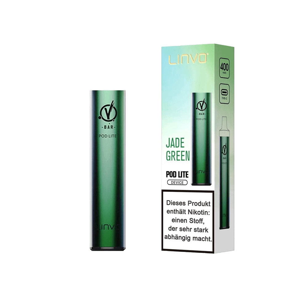 Entdecke das Linvo Pod Lite in Jade Green Metallic – modernste Vaping-Technologie mit naturverbundenem Design. Perfekt für dich!