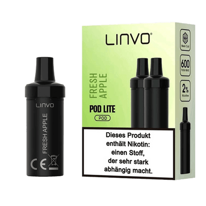 Entdecke den frischen Apfelgeschmack mit Linvo Pod Lite (2er Set). Perfekt für fruchtige und natürliche Aroma-Liebhaber.