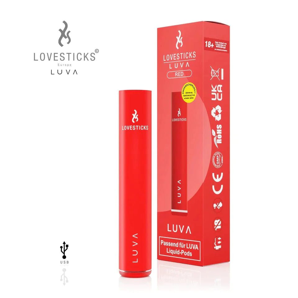 Lovesticks Luva Basisgerät - Rot Einweg Pod-System - EAN PK-DYIX-9TNL - von vape-dealer.de