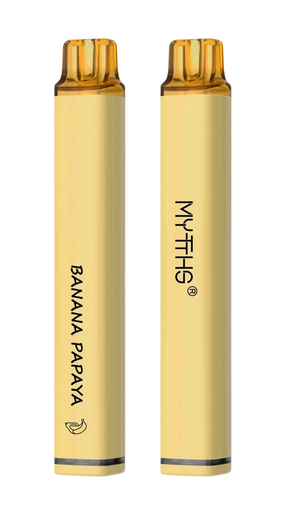 Mytths Lite Pro Einweg E-Zigarette in Banana Papaya Geschmack, perfekt handlich für unterwegs. Entdecke dein Vaping-Erlebnis.