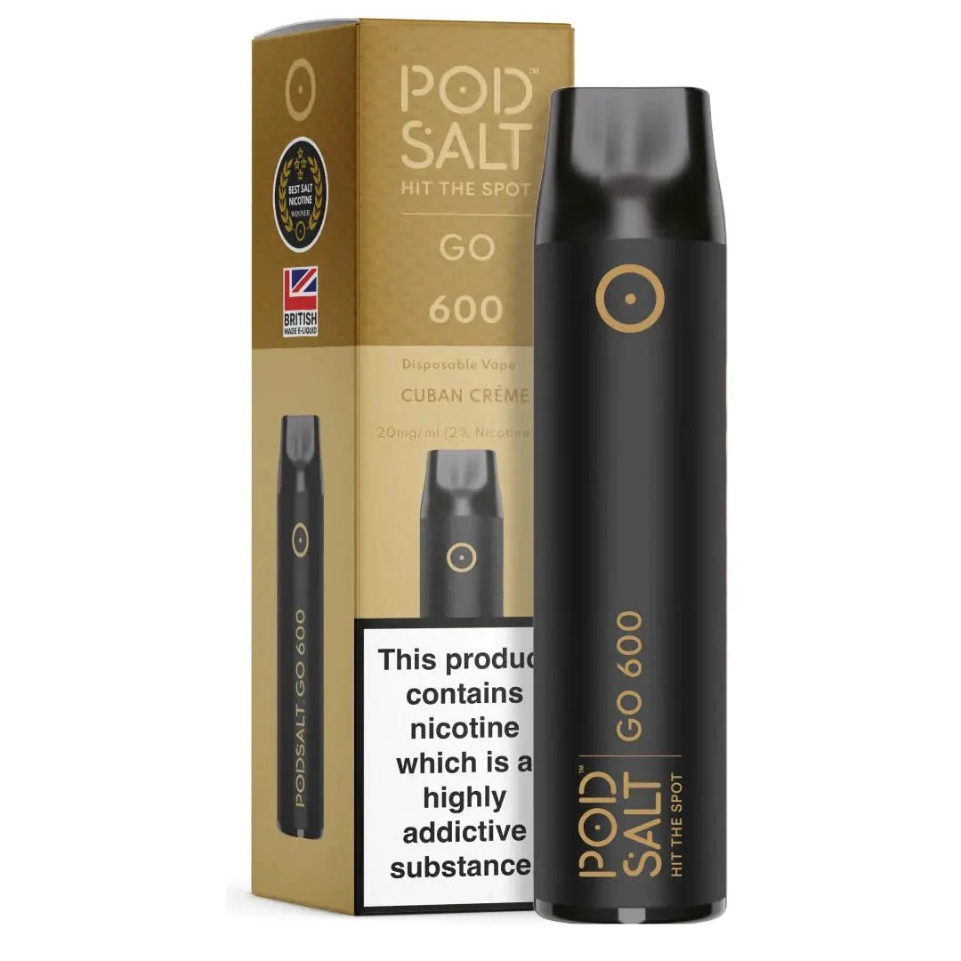 Pod Salt Go 600 - Cuban Creme (Tabak Vanille) Einweg-Vape - EAN 4262394721480 - von vape-dealer.de