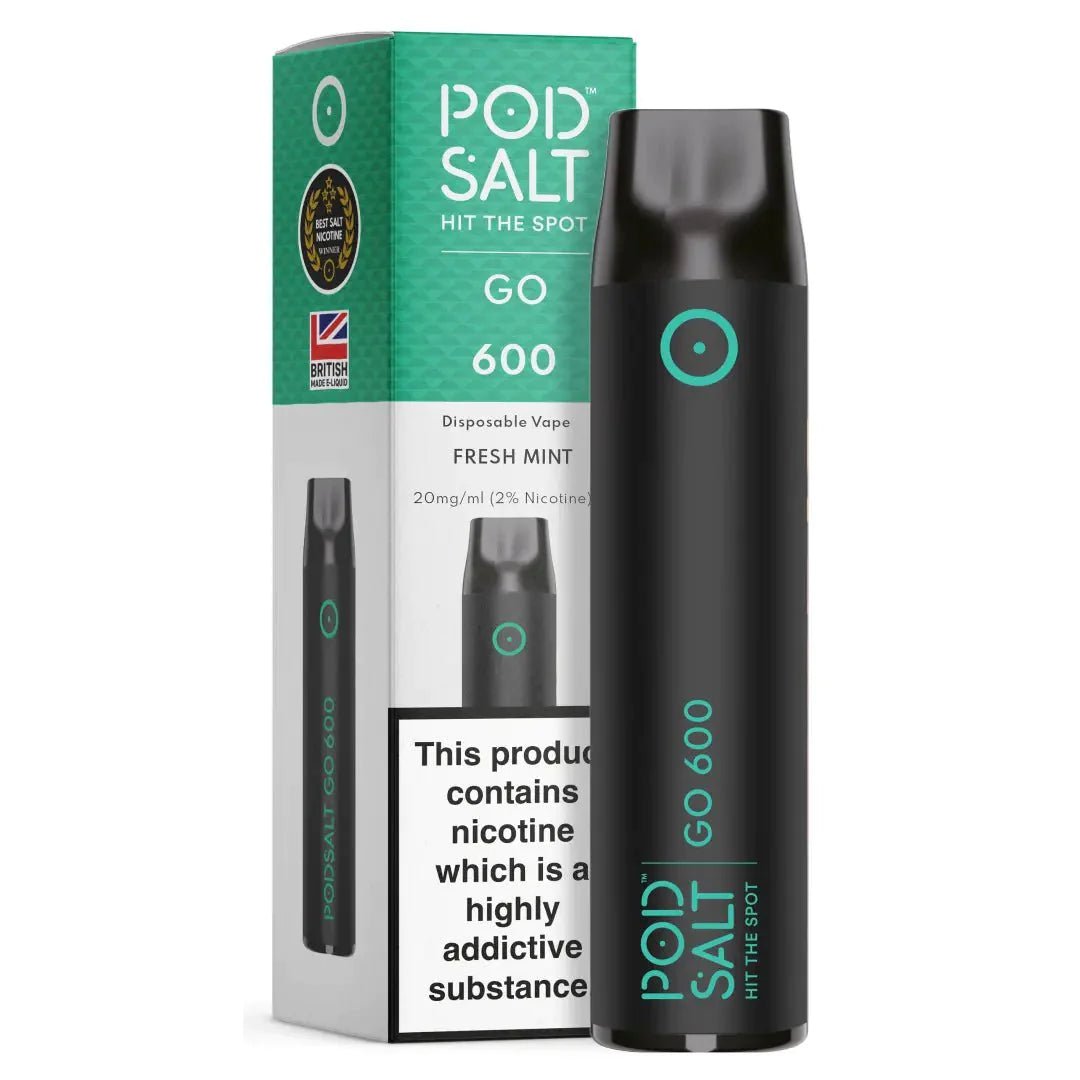 Pod Salt Go 600 - Fresh Mint (Frische Minze) Einweg-Vape - EAN 4262394721442 - von vape-dealer.de