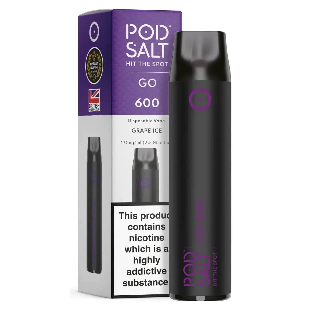 Pod Salt Go 600 - Grape Ice (Traube Menthol) Einweg-Vape - EAN 4262394721374 - von vape-dealer.de