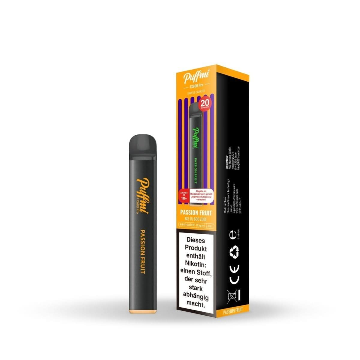 Vaporesso Puffmi TX600 Pro - Passion Fruit (Passionsfrucht) Einweg-Vape - EAN 6941829209875 - von vape-dealer.de