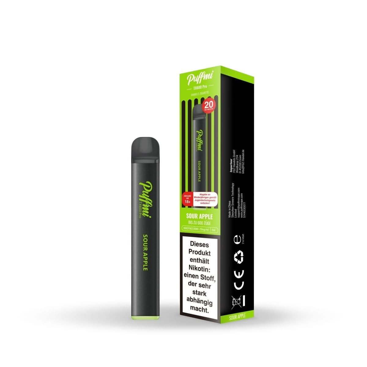 Entdecke den Puffmi TX600 Pro Saurer Apfel, für ein spritzig-säuerliches Dampferlebnis. Ideal für Liebhaber intensiver Fruchtaromen.