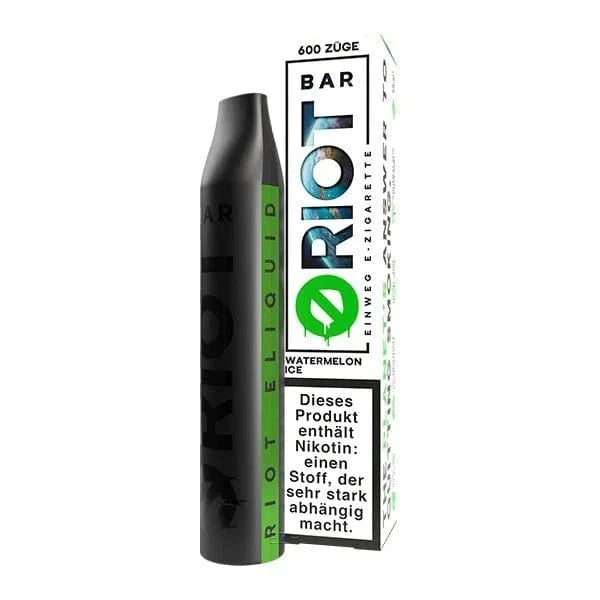 Riot Bar Einweg E-Zigarette, Watermelon Ice Geschmack, 600 Züge, entdecke das explosive Dampferlebnis.