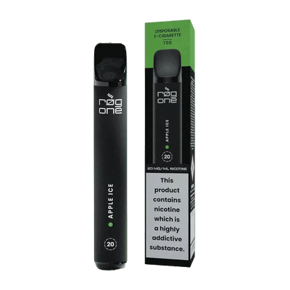 Rog One Apple Ice E-Zigarette in erfrischendem Apfel- und Mentholgeschmack, perfekt für ein belebendes Vape-Erlebnis.