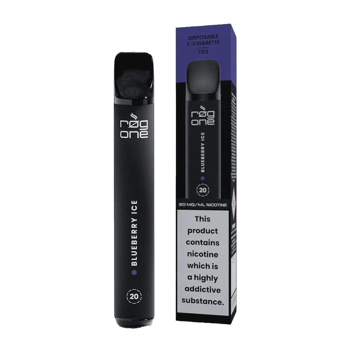 Rog One Blueberry Ice E-Zigarette mit süßem Blaubeer- und erfrischendem Menthol-Geschmack. Deine perfekte Vape für fruchtige Freude.