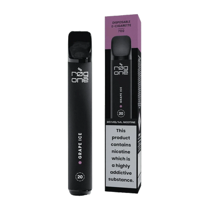 Rog One Grape Ice Einweg E-Zigarette, verpackt mit süßem Traubengeschmack, perfekt für intensive Fruchterlebnisse.