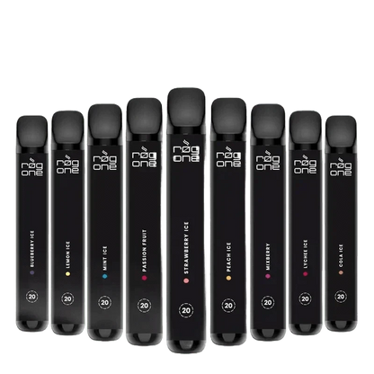 Rog One E-Zigaretten Kollektion mit verschiedenen Geschmacksrichtungen wie Blueberry Ice und Lemon Ice, ideal für dein Vape-Erlebnis.