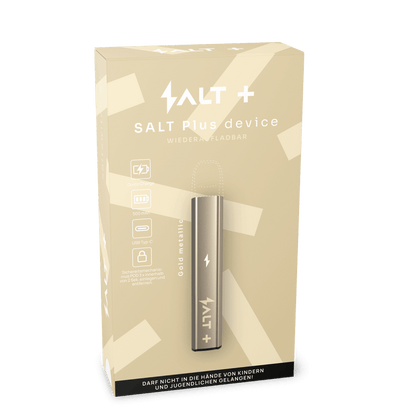 Pro Vape SALT+ Basisgerät - Gold (Gold Metallic) Einweg Pod-System - EAN FE-CRFH-ZHTW - von vape-dealer.de