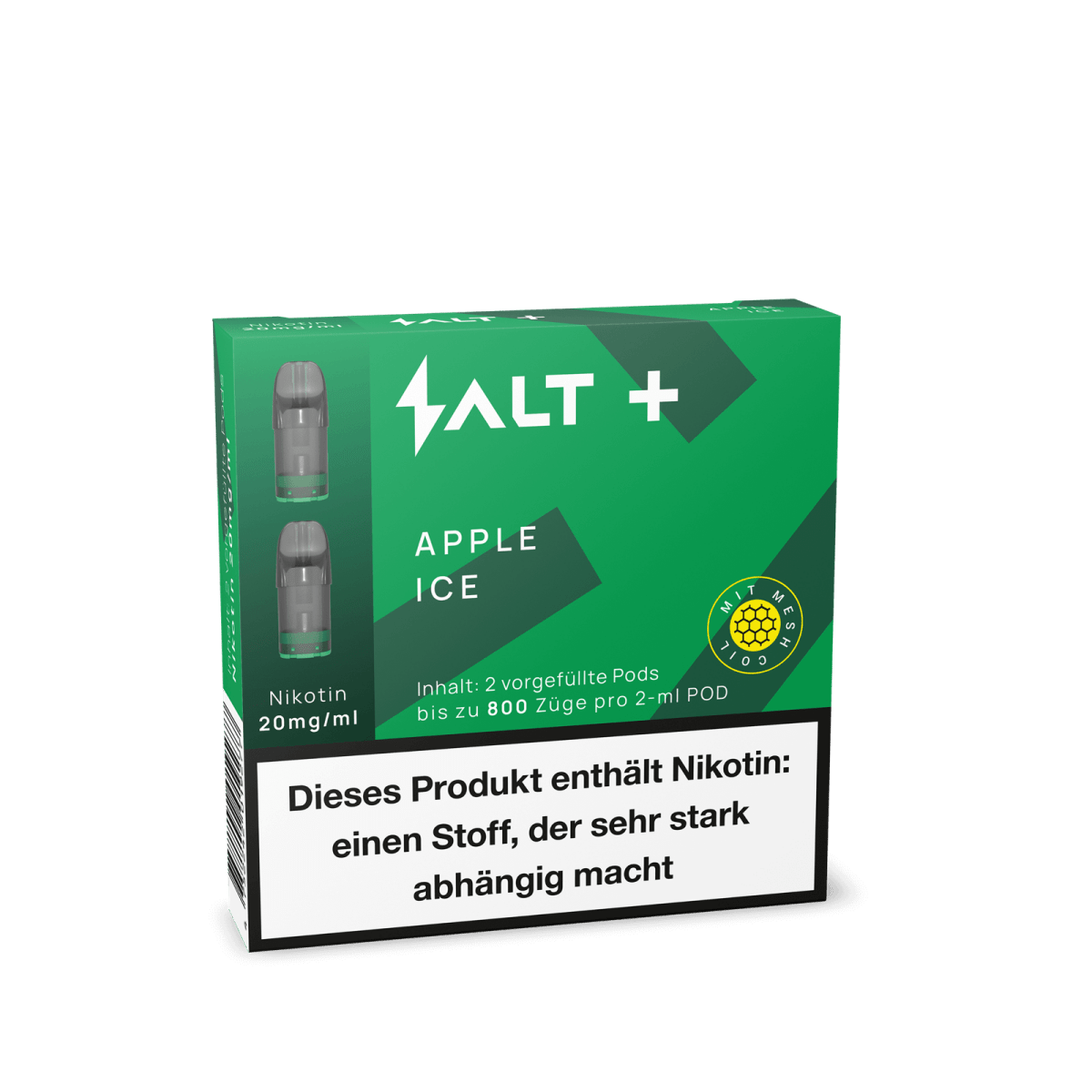 Pro Vape SALT+ Pod (2er Set) - Apple Ice (Apfel Menthol) Einweg Pod-System - EAN 4752242019277 - von vape-dealer.de