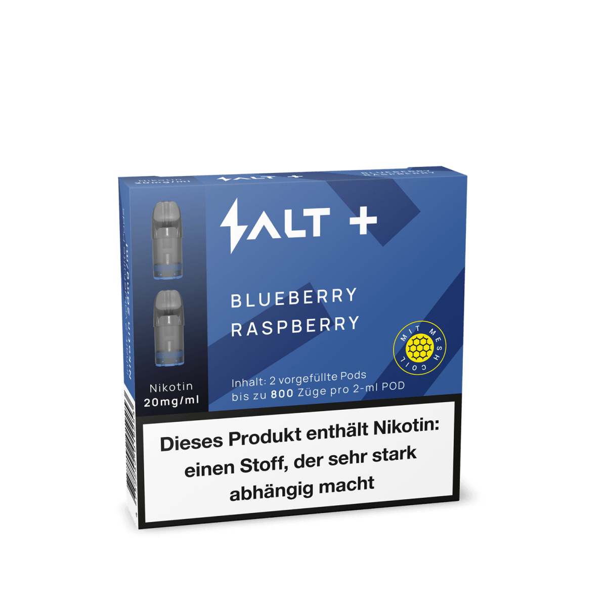 Pro Vape SALT+ Pod (2er Set) - Blueberry Raspberry (Blaubeere Himbeere) Einweg Pod-System - EAN 4752242019253 - von vape-dealer.de