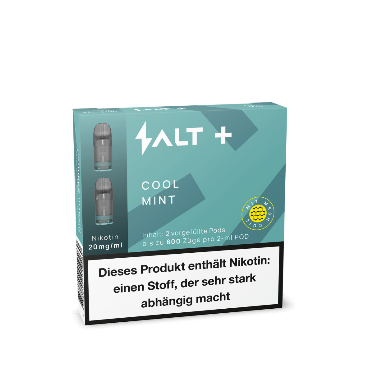Pro Vape SALT+ Pod (2er Set) - Cool Mint (Pfefferminze) Einweg Pod-System - EAN 4752242019260 - von vape-dealer.de